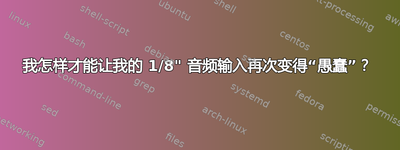 我怎样才能让我的 1/8" 音频输入再次变得“愚蠢”？