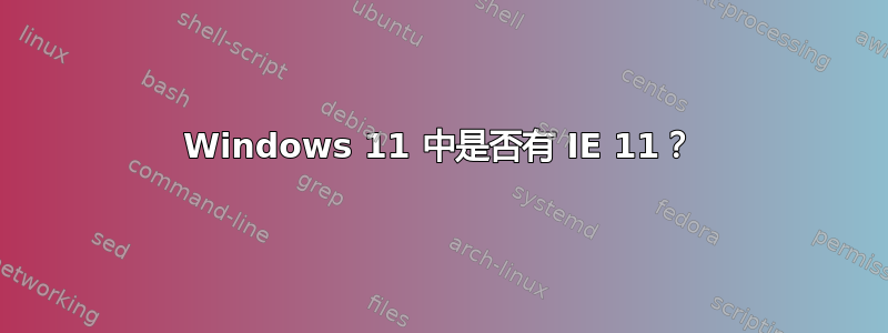 Windows 11 中是否有 IE 11？