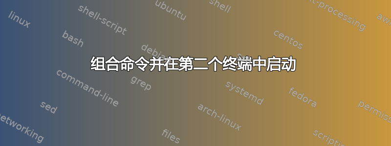 组合命令并在第二个终端中启动