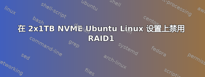 在 2x1TB NVME Ubuntu Linux 设置上禁用 RAID1