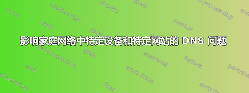 影响家庭网络中特定设备和特定网站的 DNS 问题