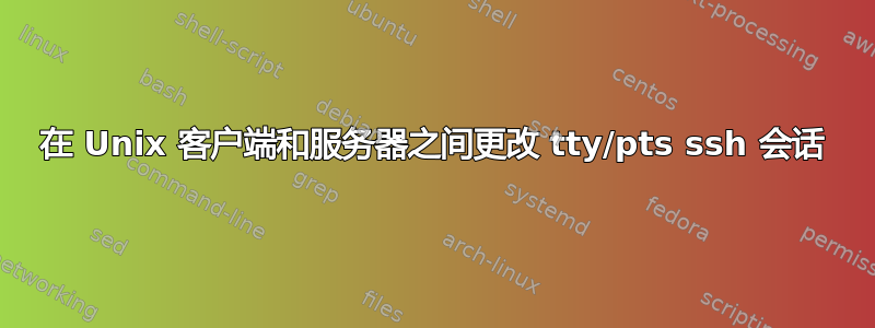 在 Unix 客户端和服务器之间更改 tty/pts ssh 会话