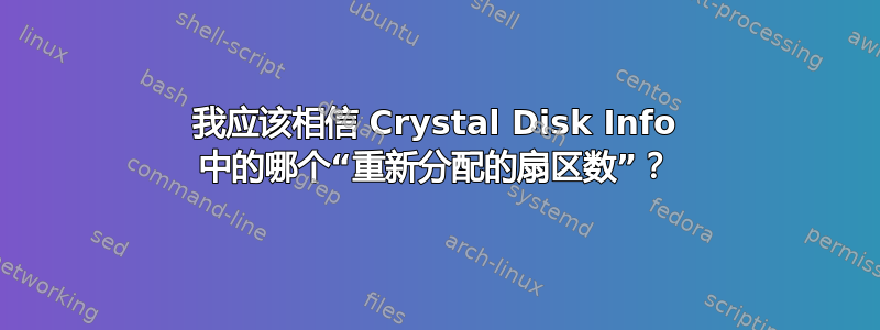 我应该相信 Crystal Disk Info 中的哪个“重新分配的扇区数”？