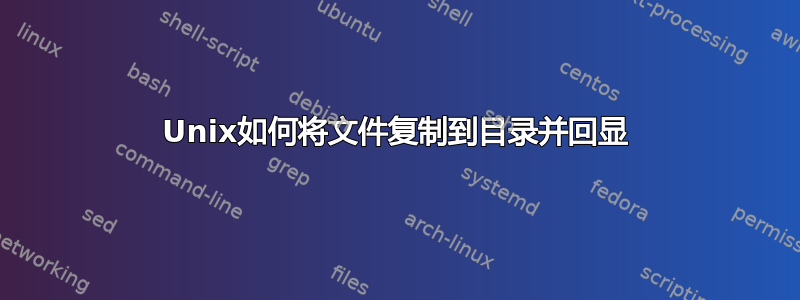 Unix如何将文件复制到目录并回显