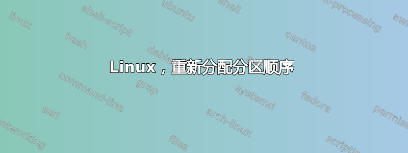 Linux，重新分配分区顺序