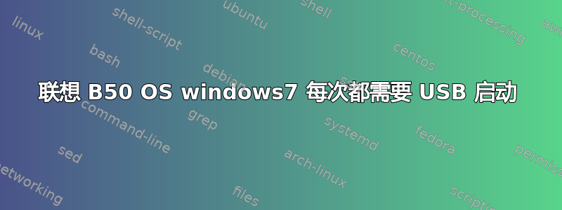 联想 B50 OS windows7 每次都需要 USB 启动