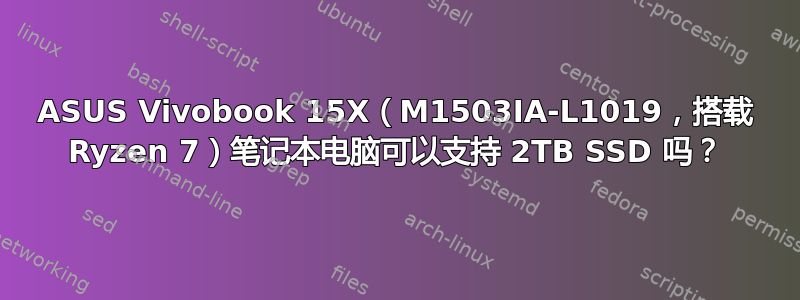 ASUS Vivobook 15X（M1503IA-L1019，搭载 Ryzen 7）笔记本电脑可以支持 2TB SSD 吗？