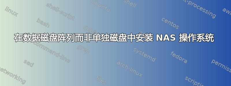 在数据磁盘阵列而非单独磁盘中安装 NAS 操作系统