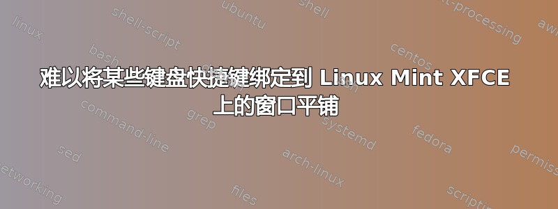 难以将某些键盘快捷键绑定到 Linux Mint XFCE 上的窗口平铺