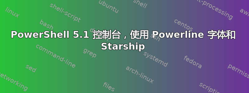 PowerShell 5.1 控制台，使用 Powerline 字体和 Starship