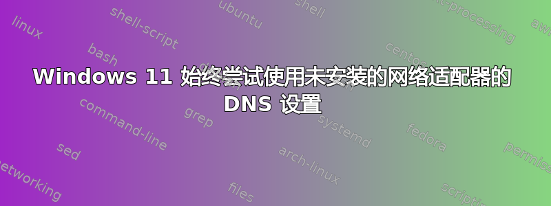 Windows 11 始终尝试使用未安装的网络适配器的 DNS 设置