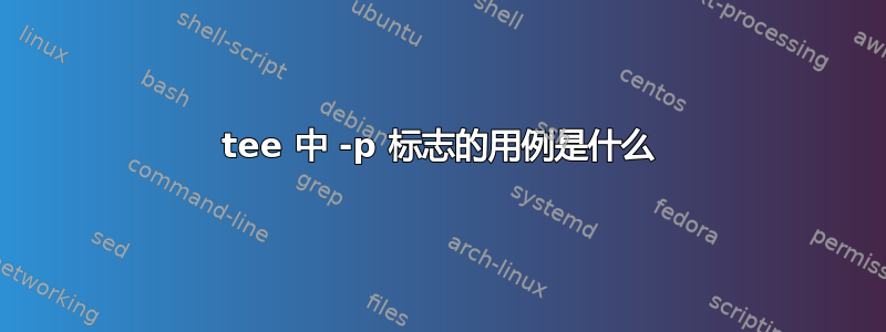 tee 中 -p 标志的用例是什么