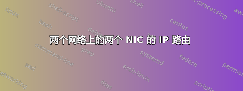 两个网络上的两个 NIC 的 IP 路由