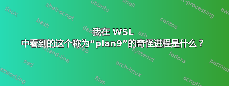 我在 WSL 中看到的这个称为“plan9”的奇怪进程是什么？