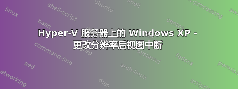 Hyper-V 服务器上的 Windows XP - 更改分辨率后视图中断