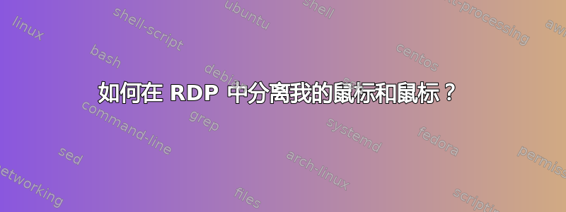 如何在 RDP 中分离我的鼠标和鼠标？