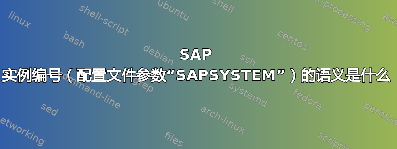 SAP 实例编号（配置文件参数“SAPSYSTEM”）的语义是什么