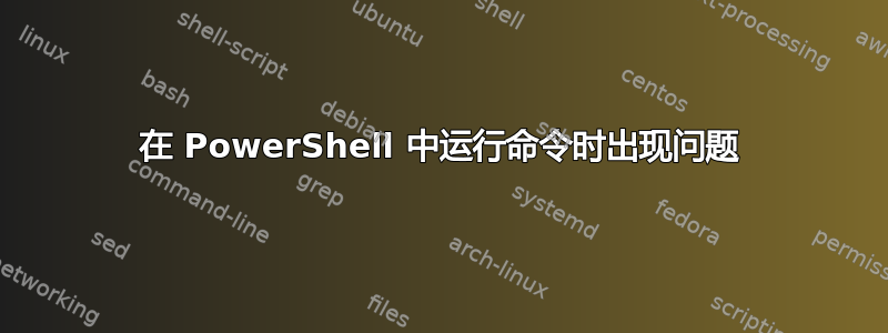 在 PowerShell 中运行命令时出现问题