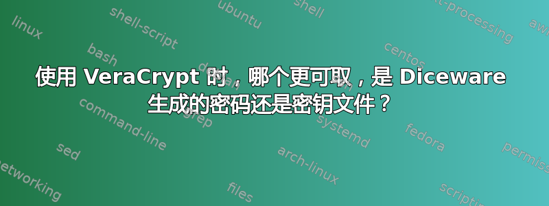 使用 VeraCrypt 时，哪个更可取，是 Diceware 生成的密码还是密钥文件？