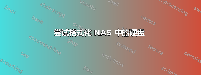 尝试格式化 NAS 中的硬盘