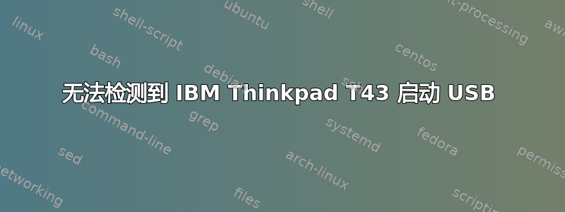 无法检测到 IBM Thinkpad T43 启动 USB