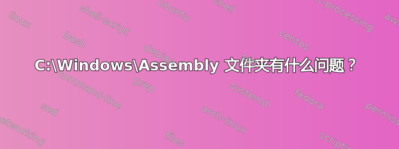 C:\Windows\Assembly 文件夹有什么问题？