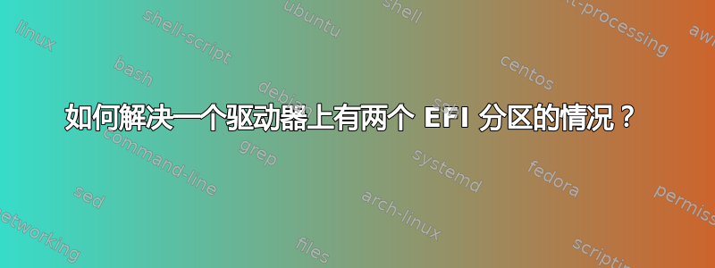 如何解决一个驱动器上有两个 EFI 分区的情况？