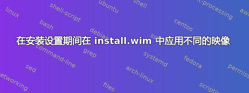 在安装设置期间在 install.wim 中应用不同的映像