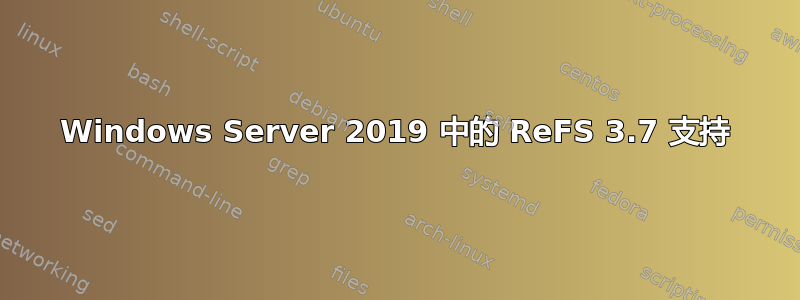 Windows Server 2019 中的 ReFS 3.7 支持