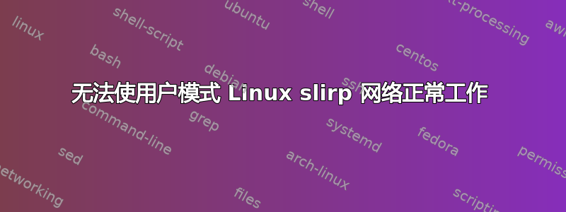 无法使用户模式 ​​Linux slirp 网络正常工作