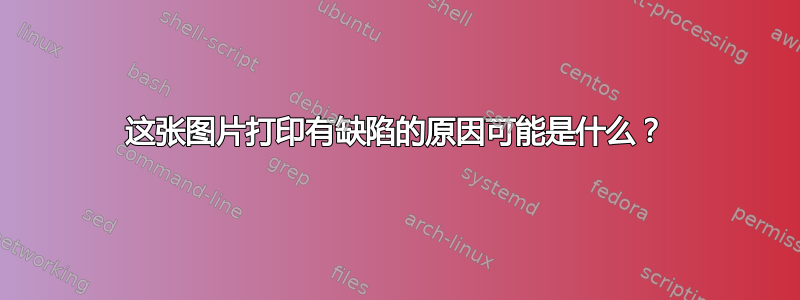 这张图片打印有缺陷的原因可能是什么？