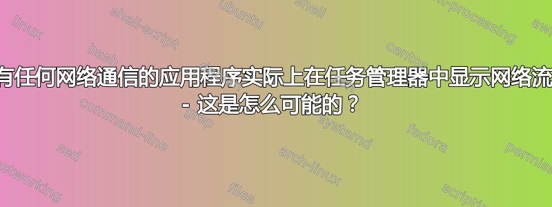 没有任何网络通信的应用程序实际上在任务管理器中显示网络流量 - 这是怎么可能的？