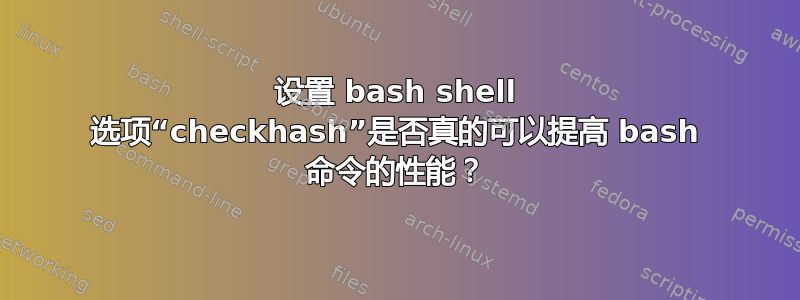 设置 bash shell 选项“checkhash”是否真的可以提高 bash 命令的性能？