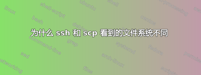 为什么 ssh 和 scp 看到的文件系统不同