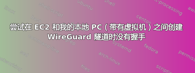 尝试在 EC2 和我的本地 PC（带有虚拟机）之间创建 WireGuard 隧道时没有握手