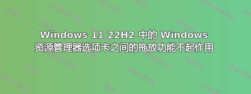 Windows 11 22H2 中的 Windows 资源管理器选项卡之间的拖放功能不起作用