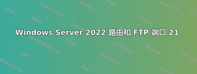 Windows Server 2022 路由和 FTP 端口 21