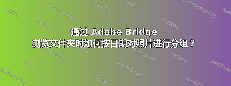 通过 Adob​​e Bridge 浏览文件夹时如何按日期对照片进行分组？