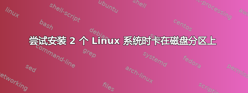 尝试安装 2 个 Linux 系统时卡在磁盘分区上