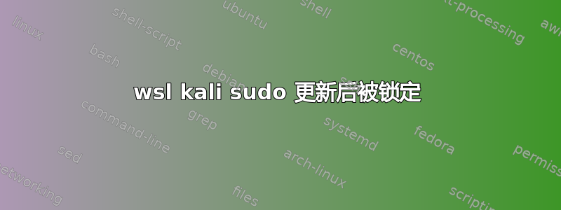 wsl kali sudo 更新后被锁定