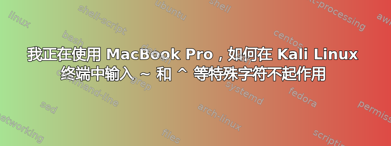 我正在使用 MacBook Pro，如何在 Kali Linux 终端中输入 ~ 和 ^ 等特殊字符不起作用