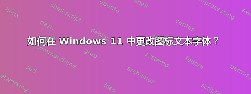 如何在 Windows 11 中更改图标文本字体？