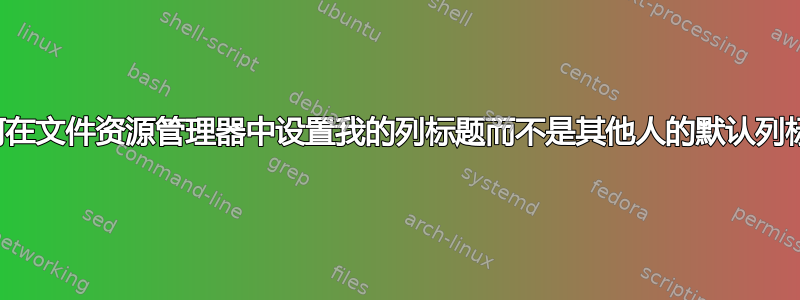 如何在文件资源管理器中设置我的列标题而不是其他人的默认列标题