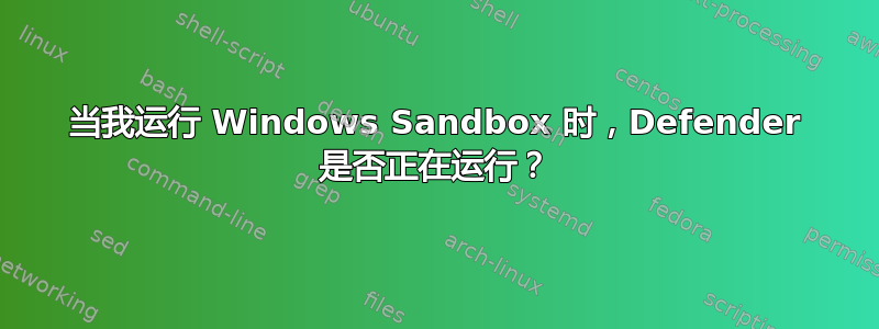 当我运行 Windows Sandbox 时，Defender 是否正在运行？