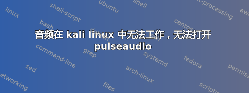 音频在 kali linux 中无法工作，无法打开 pulseaudio