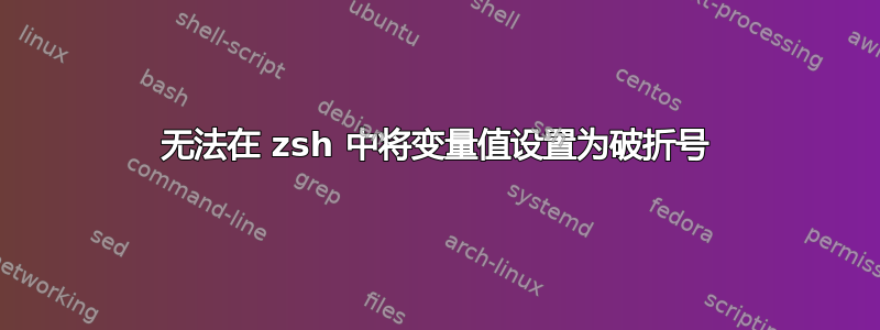 无法在 zsh 中将变量值设置为破折号