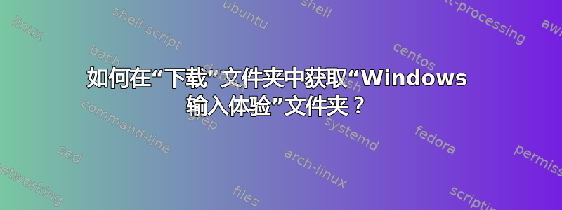 如何在“下载”文件夹中获取“Windows 输入体验”文件夹？