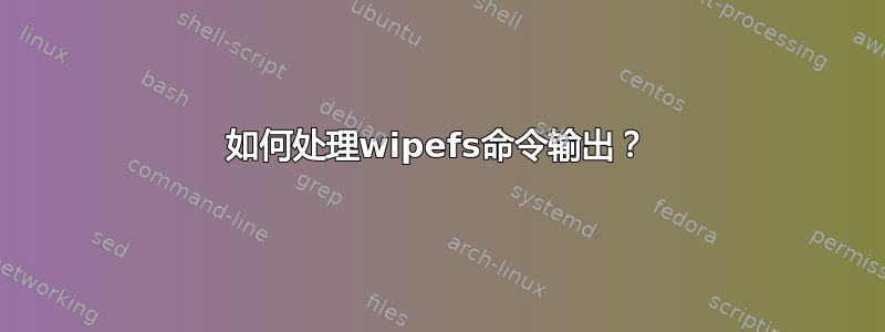 如何处理wipefs命令输出？