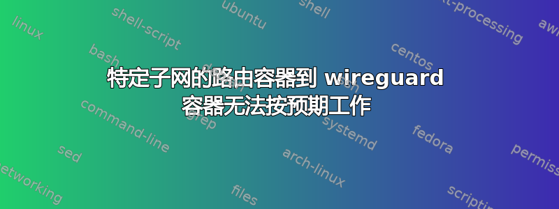 特定子网的路由容器到 wireguard 容器无法按预期工作