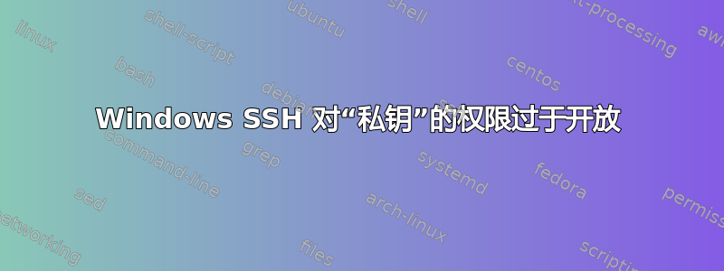 Windows SSH 对“私钥”的权限过于开放